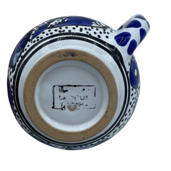 Vintage Hand-Painted Talavera Ceramic Pitcher With Fish and Floral Design - Picture 5 of 5